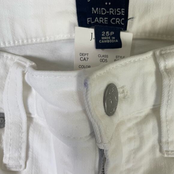 J Crew Mid Rise Petite Flare Crop Stretchy Denim Jeans US Women's 25P New - Picture 7 of 7